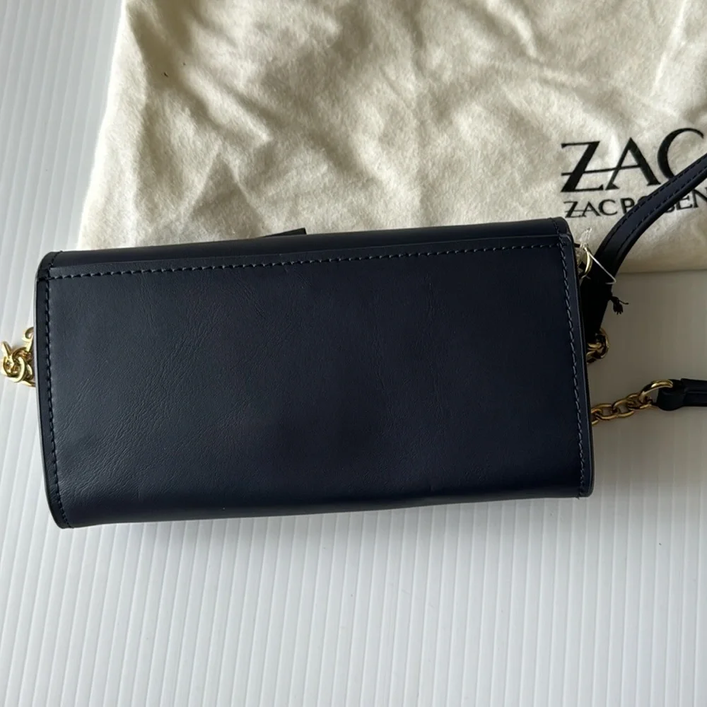 Zac Posen crossbody navy leather bag
